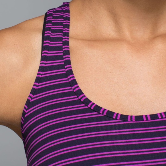Lululemon Cool Racerback - Double Trouble Stripe Ultra Violet Black Grape - Picture 5 of 8